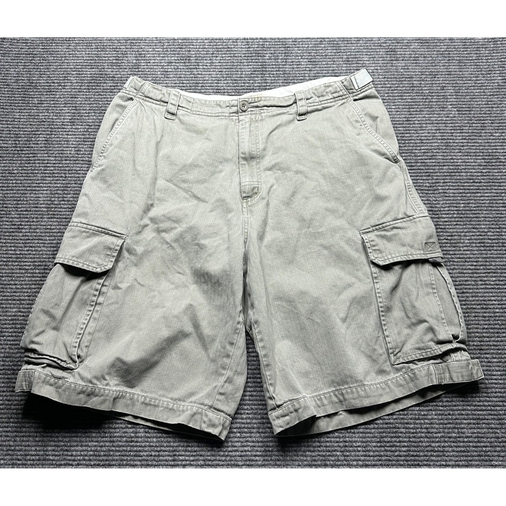 Decoded Cargo‎ Shorts Mens 38 Gray Herringbone Adjustable Waist Utility Pockets
